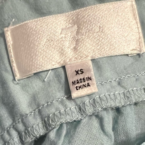 NWOT 7 For All Mankind Tie V-Neck Poplin Crop Top - Picture 5 of 6